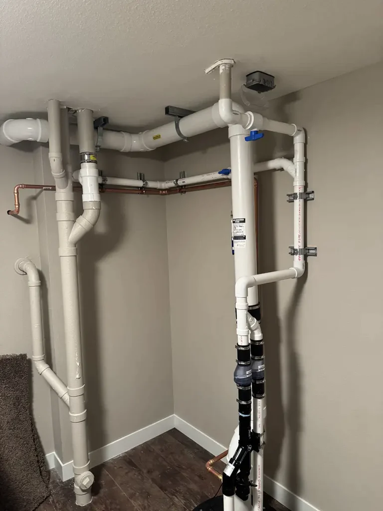 New Radon System , With New Water Powered Backup Sump Pump (1)